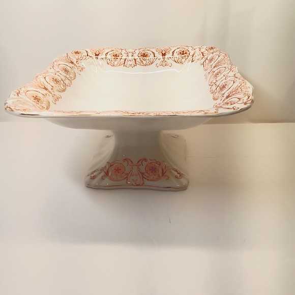 ANTIQUE JOHN MADDOCK AND SONS ROYAL VITREOUS COLUMBUS PATTERN RARE CAKE PLATE - Picture 1 of 12